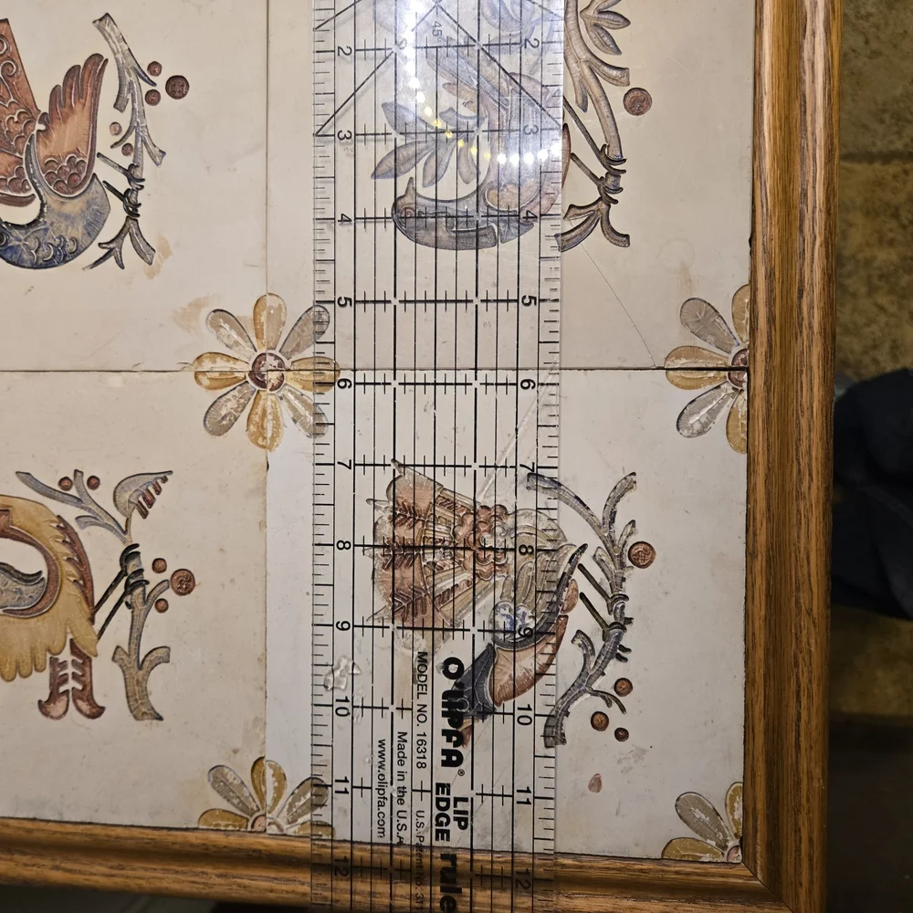 Antique Victorian Bird Partridge Pheasant Delft Style Tile Wall Art Wood Frame